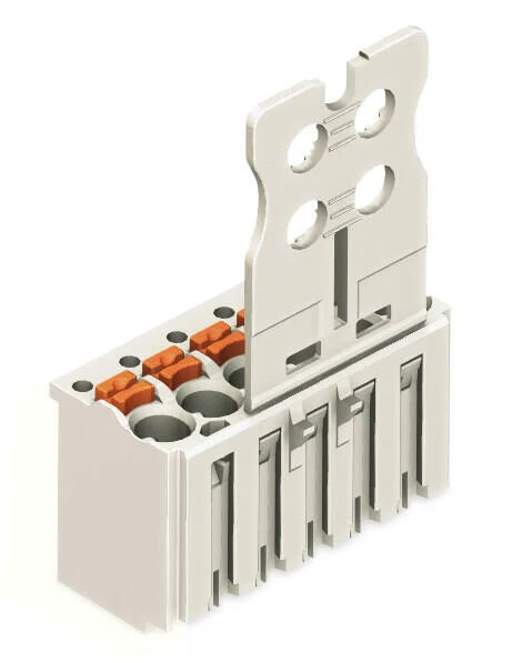 2091-1106/000-1000 WAGO Conector hembra para 1 conductor; Tecla; Push-in CAGE CLAMP®; 1,5 mm²; Paso 3,5 mm; 6 polos; Placa anti-tirón; impresión directa; 1,50 mm²; gris claro