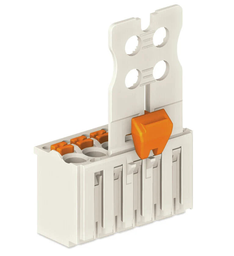 2091-1104/002-000 WAGO Conector hembra para 1 conductor; Tecla; Push-in CAGE CLAMP®; 1,5 mm²; Paso 3,5 mm; 4 polos; Placa antí-tirón y desenclavador; 1,50 mm²; gris claro