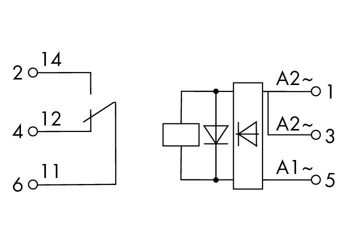 2042-3839 WAGO Módulo con relé; Tensión nominal de entrada 24V ‚¬¦ 230V AC/DC; 1 inversor; Corriente permanente límite 4 A; Indicador de estados, verde; 15 mm ancho de montaje