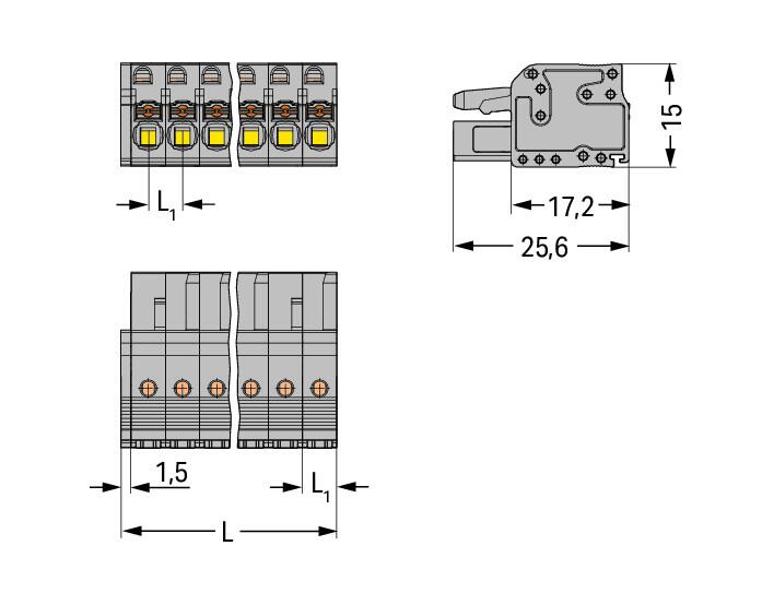 2231-102/026-000 WAGO Conector hembra para 1 conductor