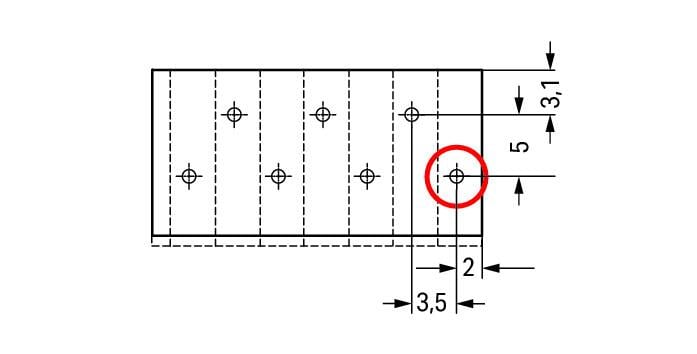 805-115 WAGO Borna para placas de circuito impreso; Tecla; 1,5 mm²