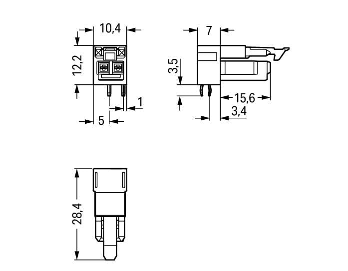 890-882/011-000 WAGO Conector hembra para circuitos impresos; 2 polos; Rosa