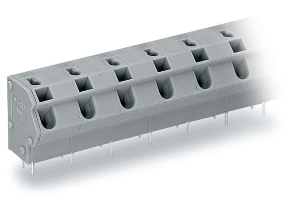 254-655 WAGO Borna para placas de circuito impreso; 5 polos; Gris