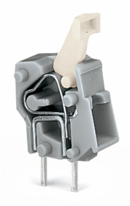 257-743/999-950 WAGO Borna para placas de circuito impreso apilable; 1 polo; Gris claro