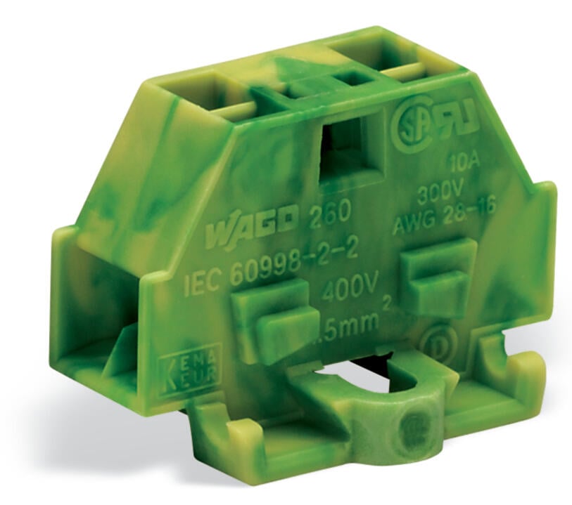 260-337 WAGO Borna para 4 conductores; 1 polo; Verde-amarillo