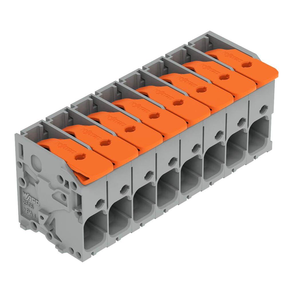2606-1108/020-000 WAGO Borna para placas de circuito impreso; 8 polos; Gris