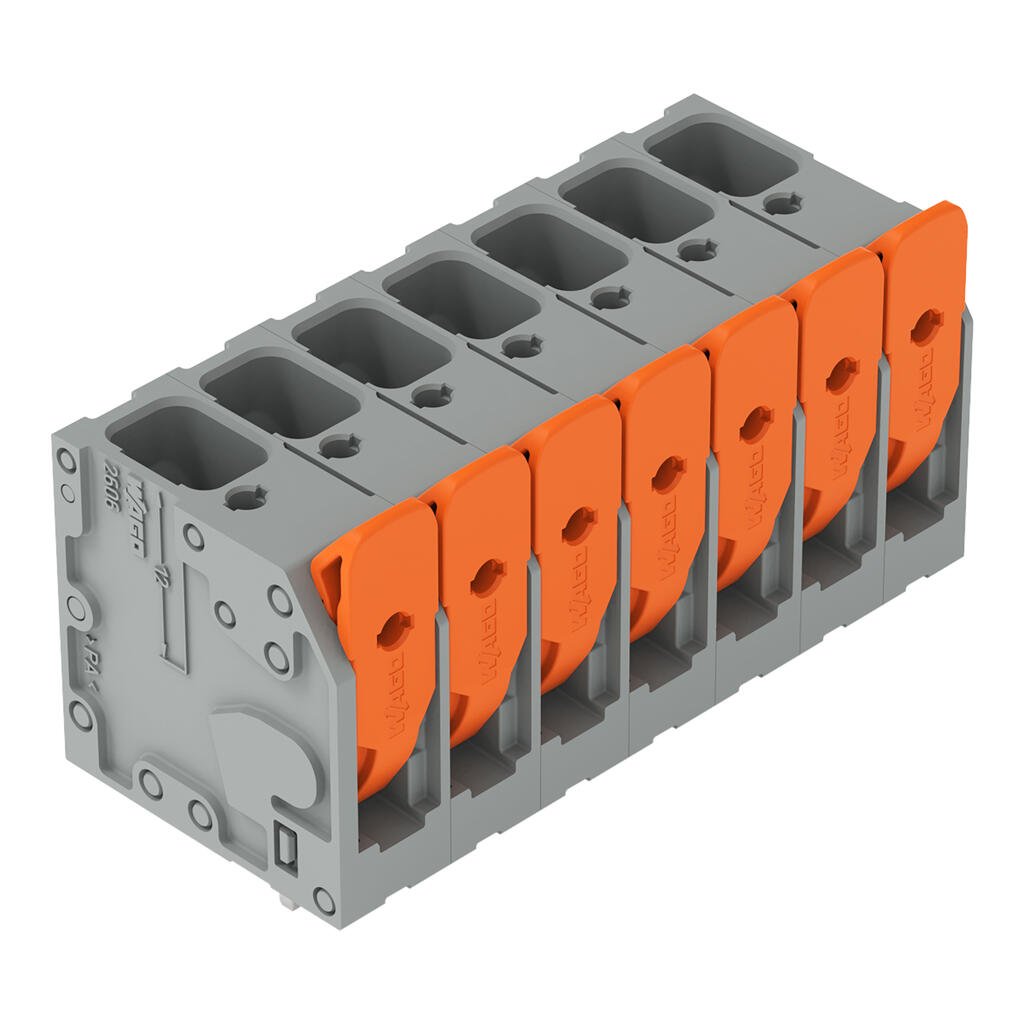 2606-3107/020-000 WAGO Borna para placas de circuito impreso; 7 polos; Gris