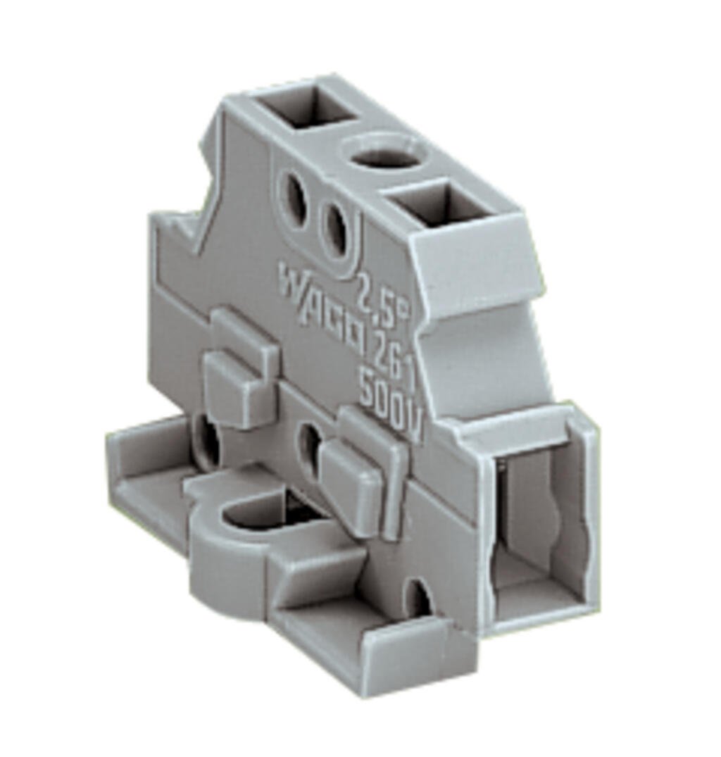 261-411 WAGO Borna para 2 conductores; 1 polo; Gris