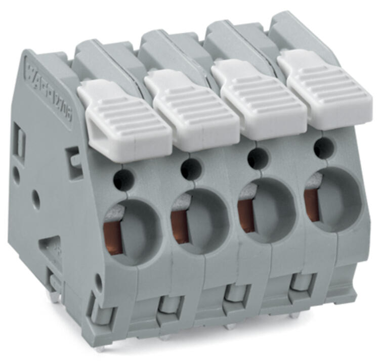 2706-104 WAGO Borna para placas de circuito impreso; 4 polos; Gris