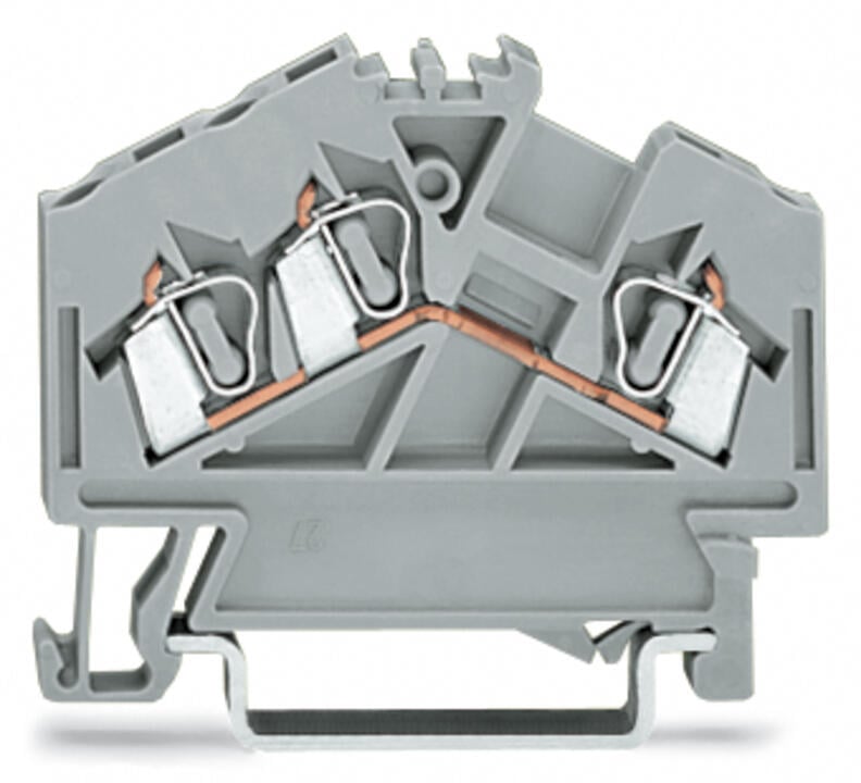 280-641 WAGO Borna de paso para 3 conductores; Gris