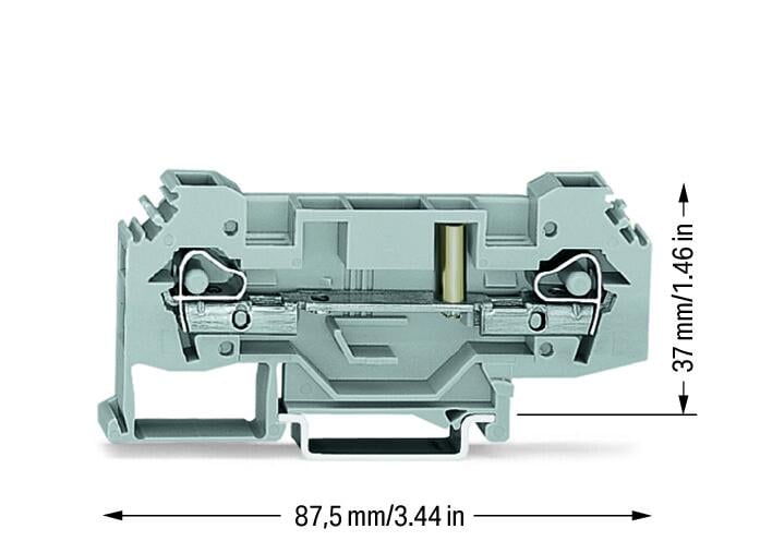 282-133 WAGO Borna de paso para 2 conductores; Gris