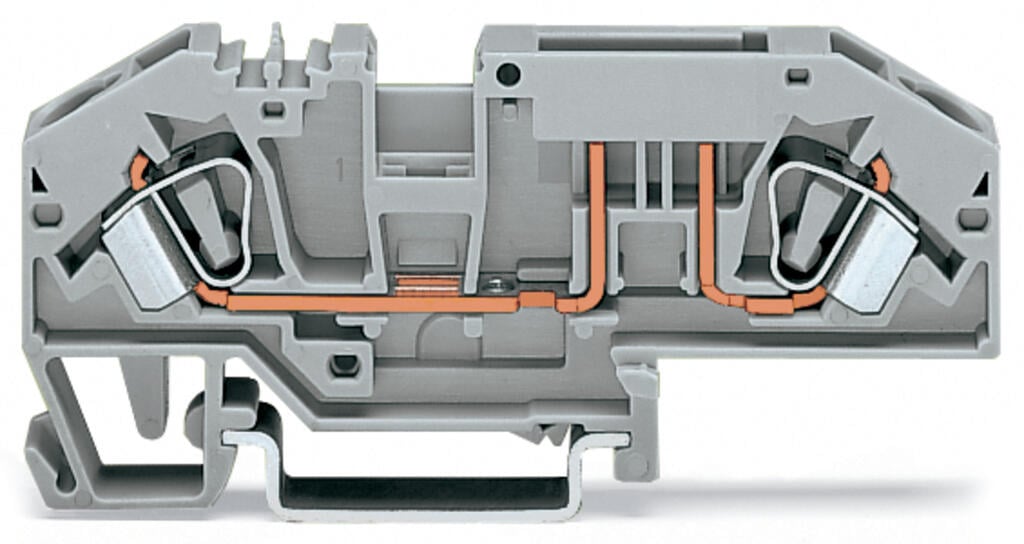 282-696 WAGO Borna portafusibles para 2 conductores; Gris