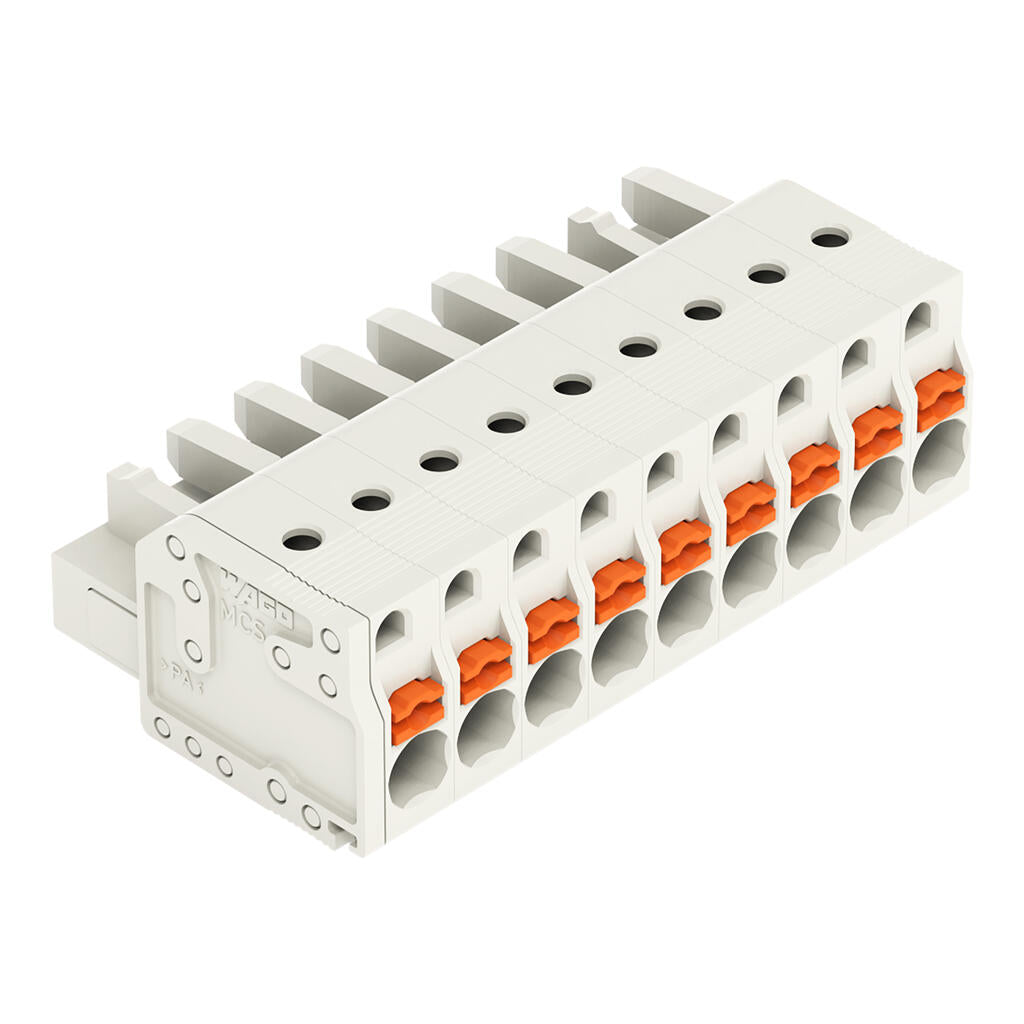 2721-109/026-000 WAGO Conector hembra para 1 conductor; 9 polos; Gris claro