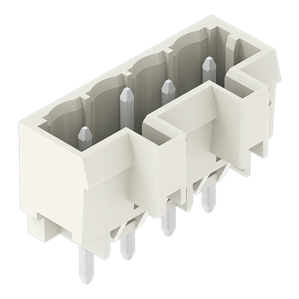721-134/001-040 WAGO Conector macho THT; Pin soldable de 1,0 x 1,0 mm; recta; Contacto avanzado N; Paso 5 mm; 4 polos; Gris claro