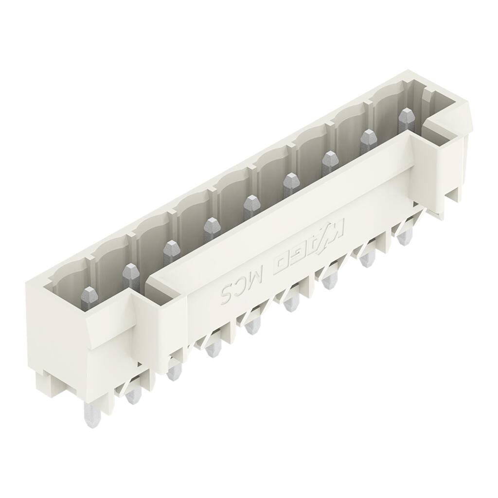 721-169/046-000 WAGO Conector macho THT; Pin soldable de 1,2 x 1,2 mm; recta; Paso 5 mm; 9 polos; Gris claro