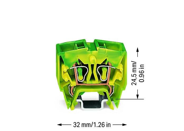 264-727/999-950 WAGO Mini-bornas de carril de 4 conductores; Verde-amarillo