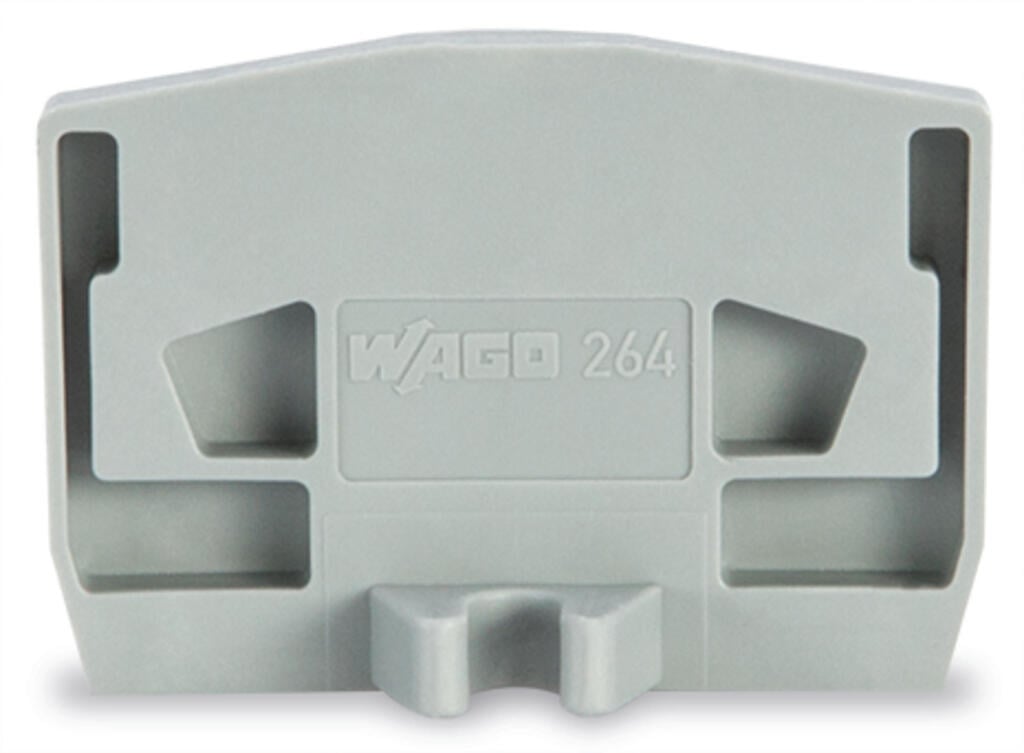 264-363 WAGO Placa final; con brida de fijación; espesor 4 mm; Gris claro