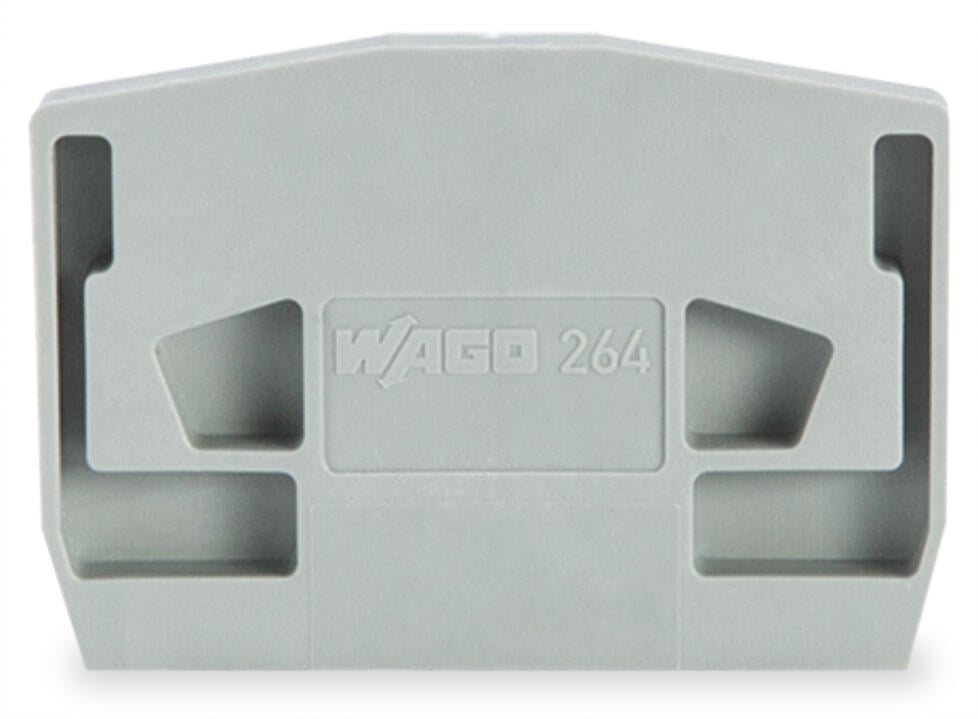 264-373 WAGO Placa final; para bornas con tetones de fijación; espesor 4 mm; Gris claro