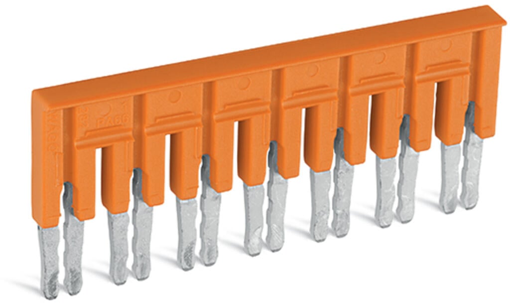282-437 WAGO Puente; 7 polos; aislado; Naranja