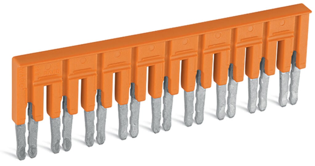 282-439 WAGO Puente; 9 polos; aislado; Naranja