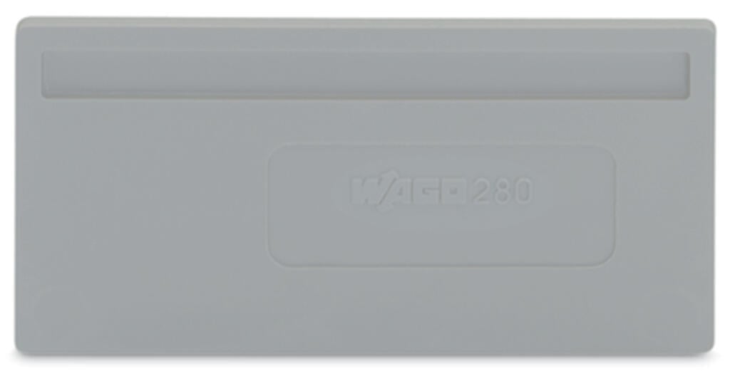 280-310 WAGO Separador; espesor 2 mm; sobresaliente; Gris