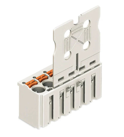 2092-1110/000-5000 WAGO Conector hembra para 1 conductor; Tecla; Push-in CAGE CLAMP®; 2,5 mm²; Paso 5 mm; 10 polos; Placa anti-tirón; impresión directa; 2,50 mm²; gris claro