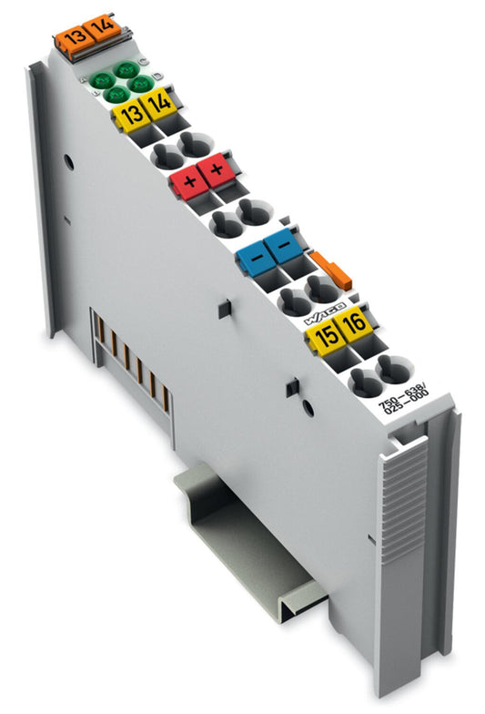 750-638/025-000 WAGO 2 contadores ascendete/descendente; 16 bits; 500 Hz; Rango de temperatura ampliado