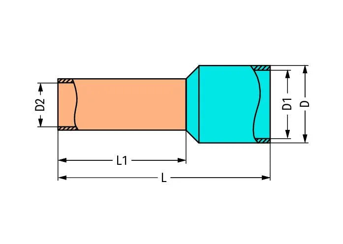 216-242 WAGO Con terminales; Manguito para 0,75 mm²