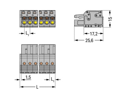 2231-102/026-000 WAGO Conector hembra para 1 conductor