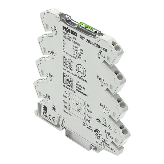 787-2861/050-000 WAGO Interruptor electrónico; 1 canal; Tensión de entrada 24V DC; 0,5 A; Contacto libre de potencial