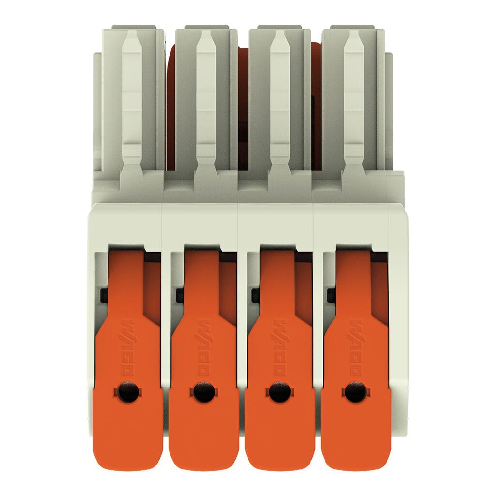 831-1104/322-000 WAGO Conector hembra para 1 conductor; Palanca; Push-in CAGE CLAMP®; Gris claro