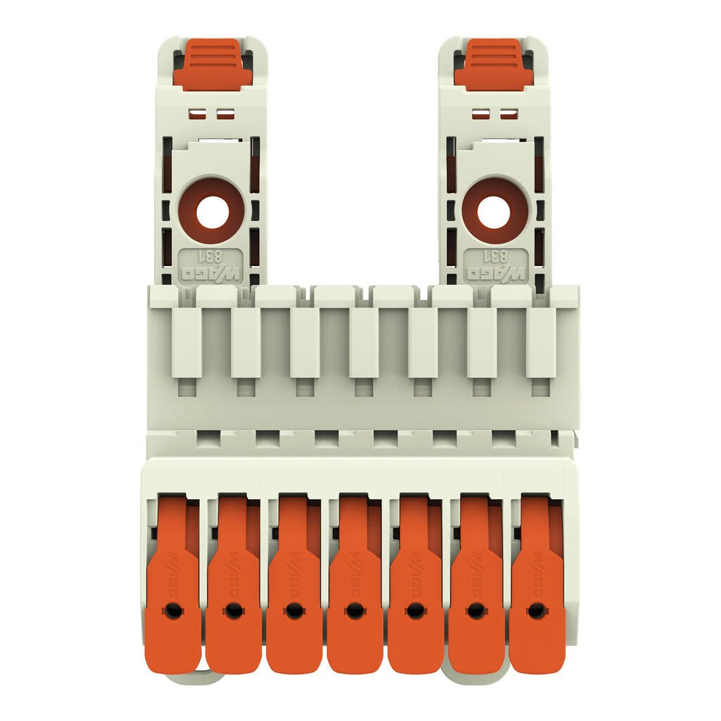 831-1207/306-000 WAGO Conector macho, 1 conductor; Palanca; Push-in CAGE CLAMP®; Gris claro