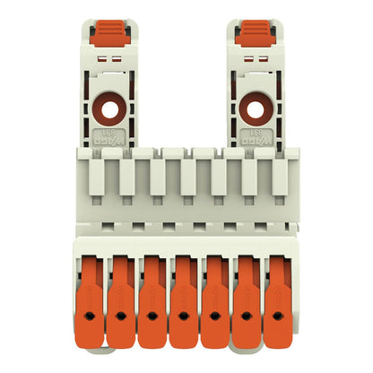831-1207/306-000 WAGO Conector macho, 1 conductor; Palanca; Push-in CAGE CLAMP®; Gris claro
