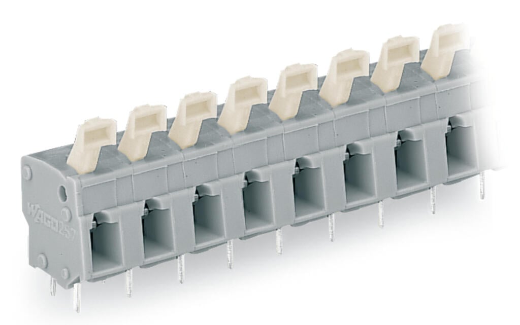 257-510 WAGO Borna para placas de circuito impreso; 10 polos; Gris