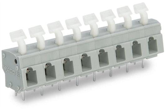 257-554 WAGO Borna para placas de circuito impreso; 4 polos; Gris