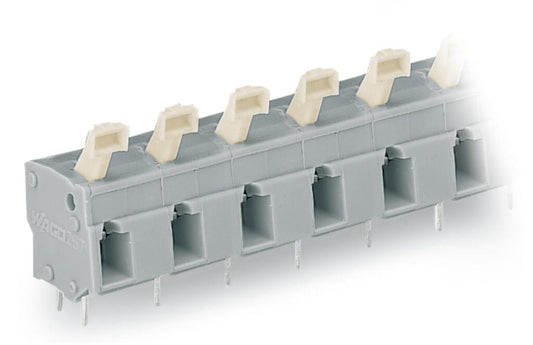 257-604 WAGO Borna para placas de circuito impreso; 4 polos; Gris