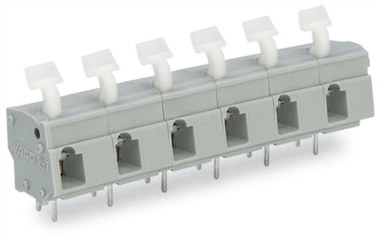 257-654 WAGO Borna para placas de circuito impreso; 4 polos; Gris