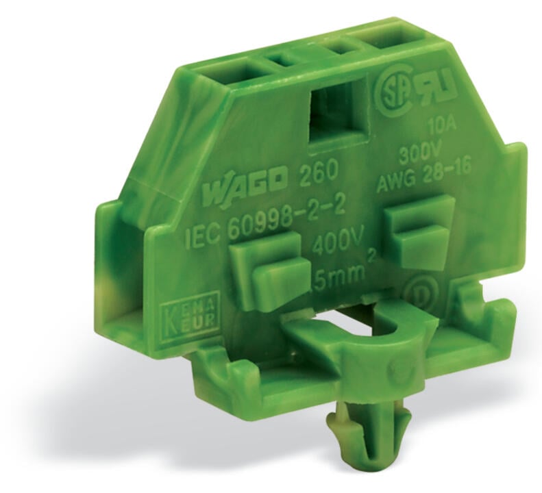260-317 WAGO Borna para 2 conductores; 1 polo; Verde-amarillo