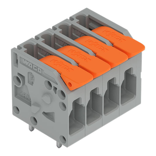 2604-1104 WAGO Borna para placas de circuito impreso; 4 polos; Gris