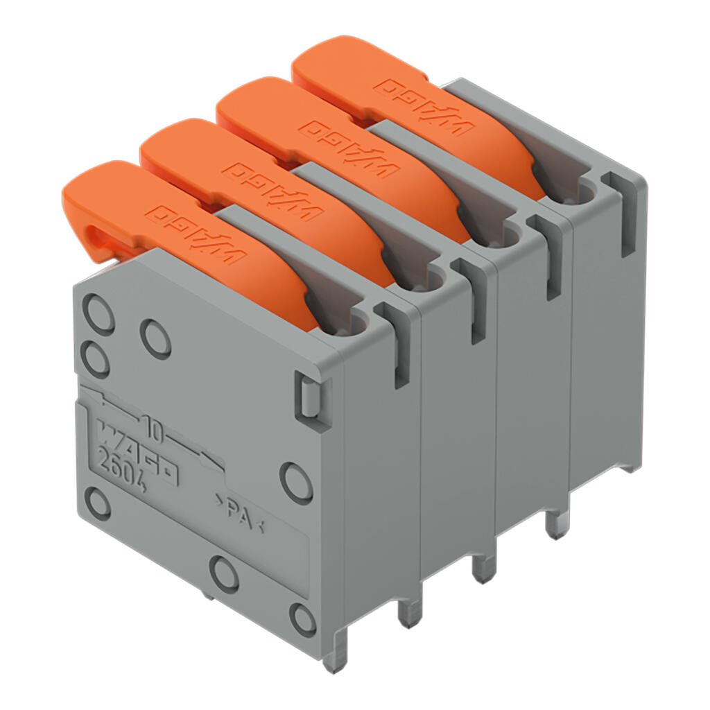 2604-1104 WAGO Borna para placas de circuito impreso; 4 polos; Gris