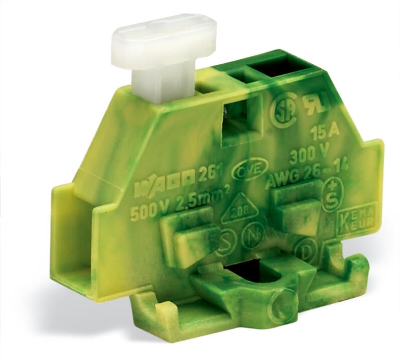 261-307/331-000 WAGO Borna para 2 conductores; 1 polo; Verde-amarillo