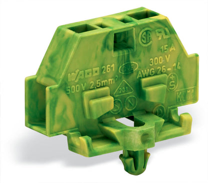 261-317 WAGO Borna para 2 conductores; 1 polo; Verde-amarillo