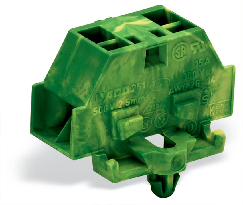 261-347 WAGO Borna para 4 conductores; 1 polo; Verde-amarillo