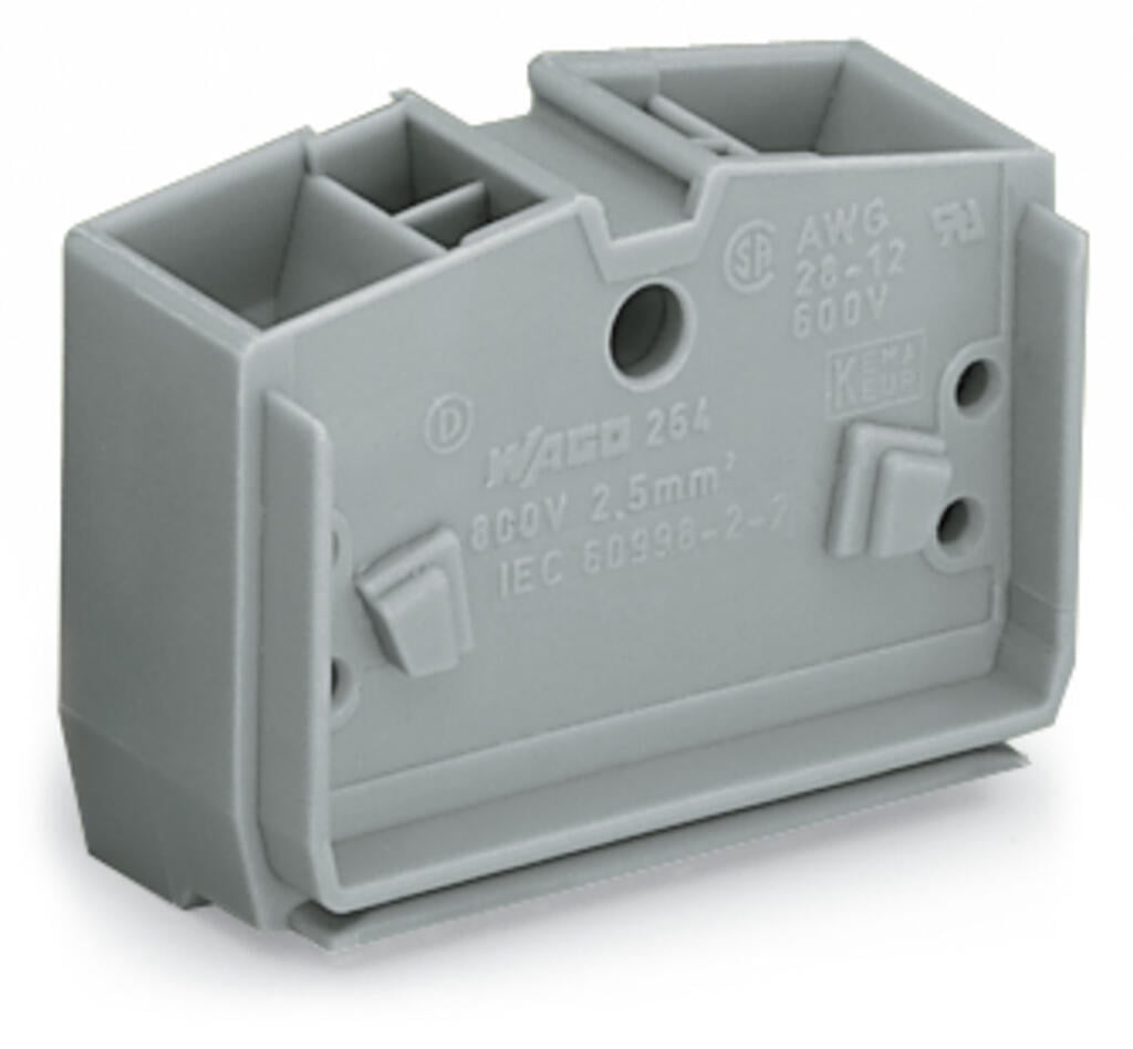 264-351 WAGO Borna central para 4 conductores; Gris