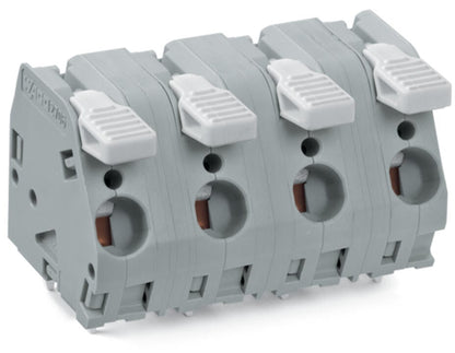 2706-304/000-009 WAGO Borna para placas de circuito impreso; 4 polos; Gris claro