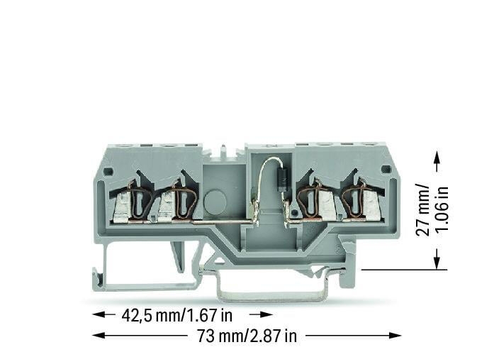 279-815/281-411 WAGO Borna para componentes; Gris