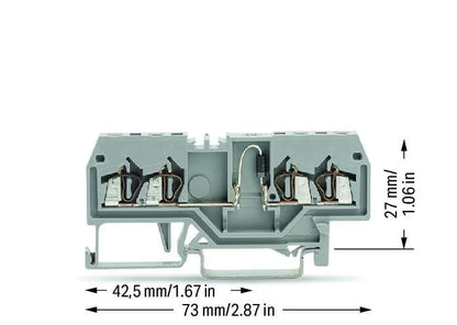 279-815/281-411 WAGO Borna para componentes; Gris