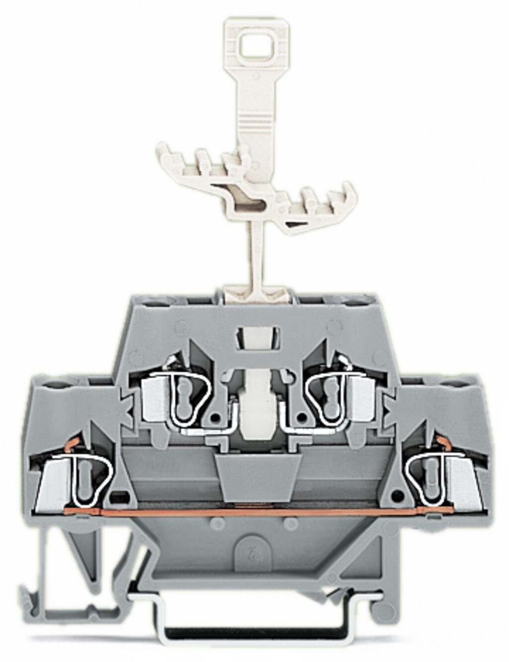 280-521 WAGO Borna de doble piso; Gris/Gris