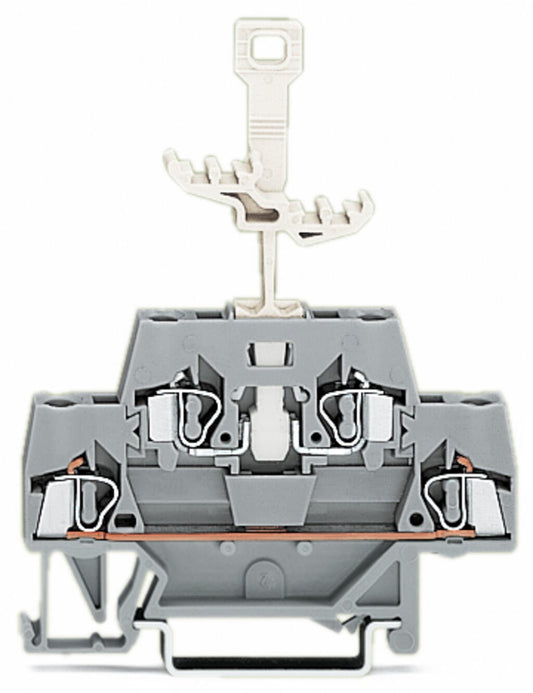 280-521 WAGO Borna de doble piso; Gris/Gris