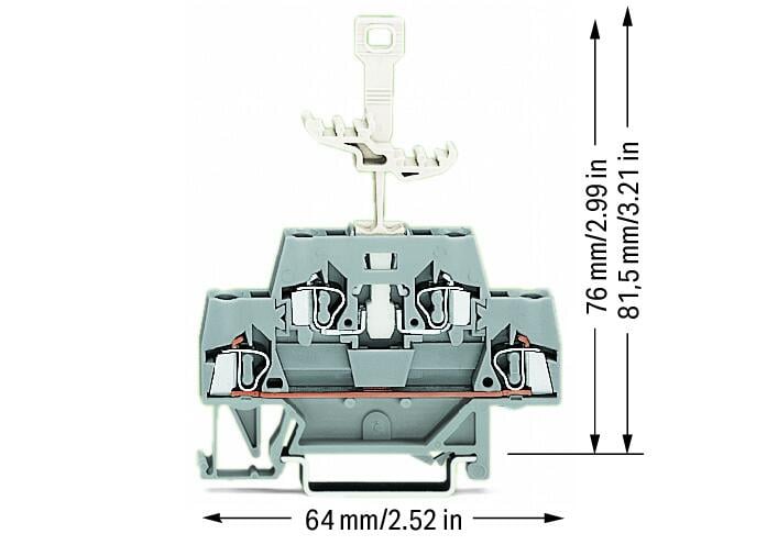 280-521 WAGO Borna de doble piso; Gris/Gris